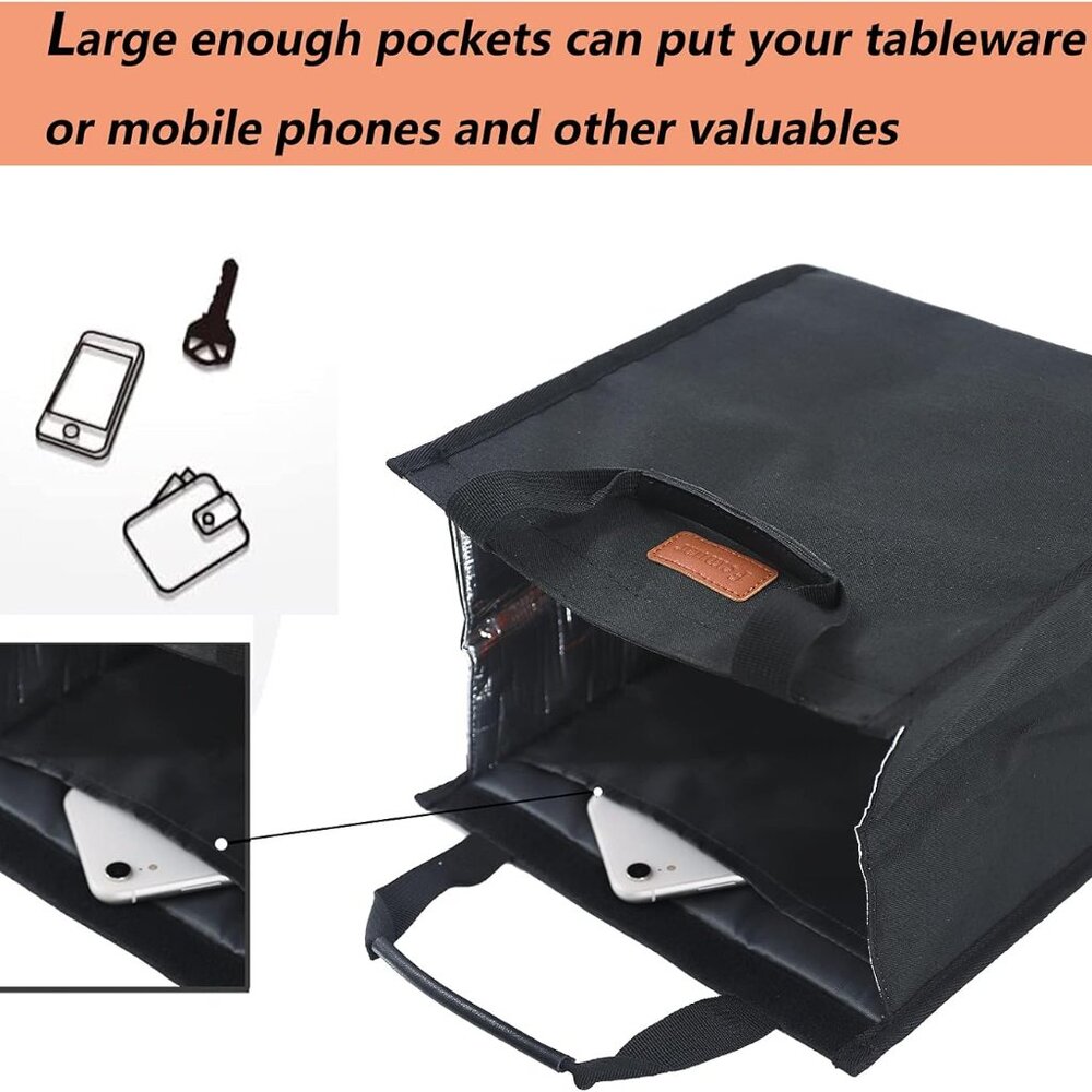 Lunch Bags for Women Insulated Reusable Lunch Tote with Internal Pocket, Adult L - Picture 6 of 6